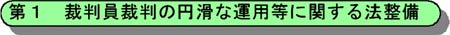 第1 裁判員裁判の円滑な運用等に関する法整備