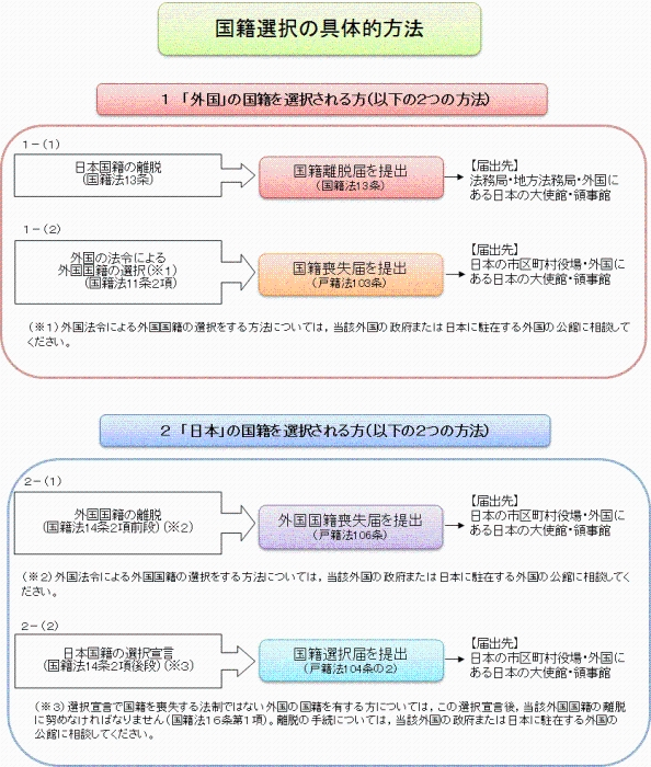 図：国籍選択の具体的方法