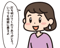 Ｂ子「打ち明けてくれてありがとう。いつでも相談に乗るよ」
