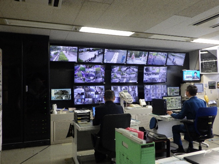 画像:警備室モニター(法務ゾーン1階)