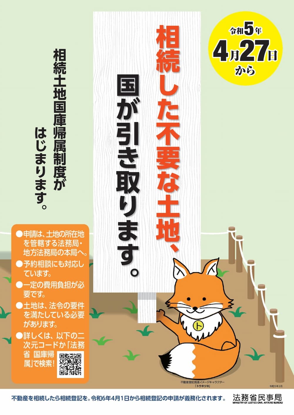 【相続土地国庫帰属制度のポスター（法務省ホームページに掲載）】