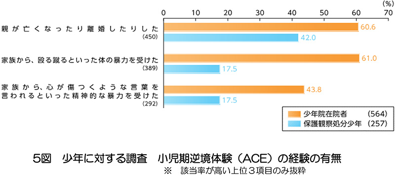 5図 少年に対する調査 小児期逆境体験(ACE)の経緯の有無