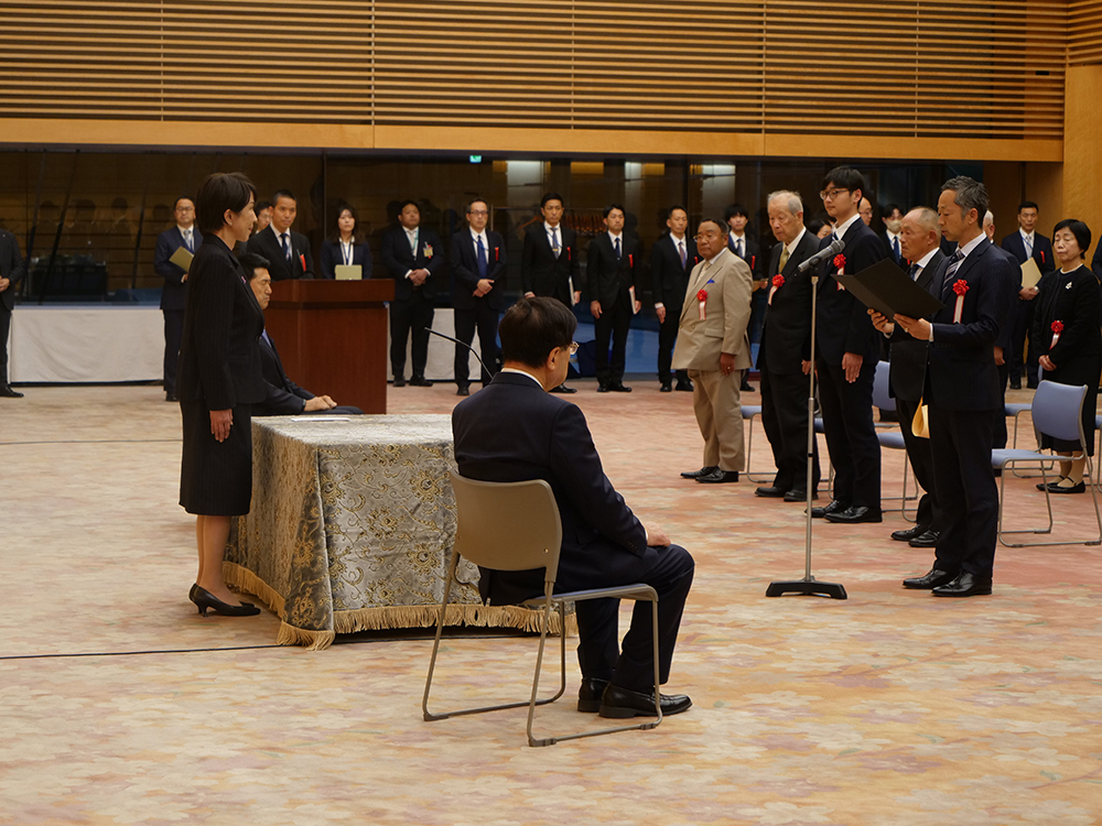 埼玉福興株式会社新井利昌様による代表謝辞の様子