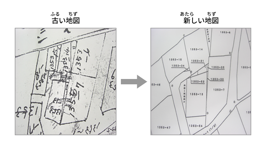 地図の作成をする法務局