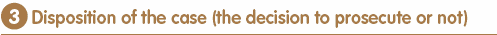 (3) Disposition of the case (the decision to prosecute or not)