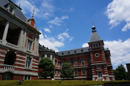 Photograph from east side of the German Neo-Baroque style Red Brick Building