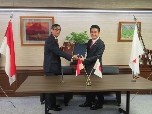 日インドネシア協力覚書署名式が行われました（１０月１０日）。