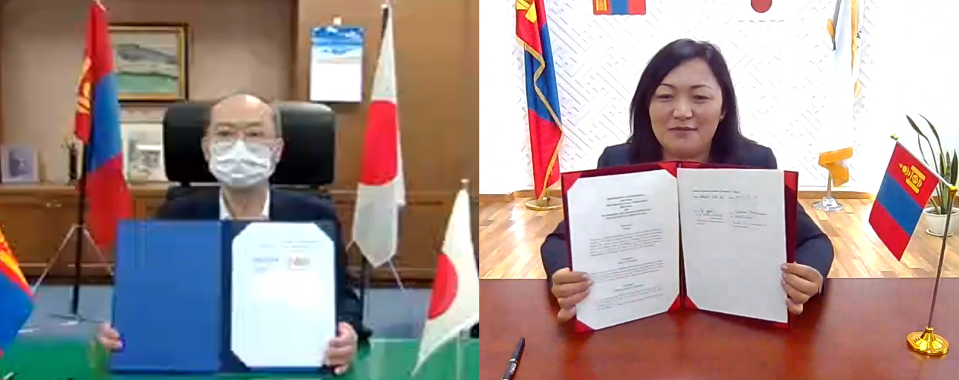 法務総合研究所とモンゴル国立法律研究所との間で協力覚書を締結しました（令和３年８月１１日）。