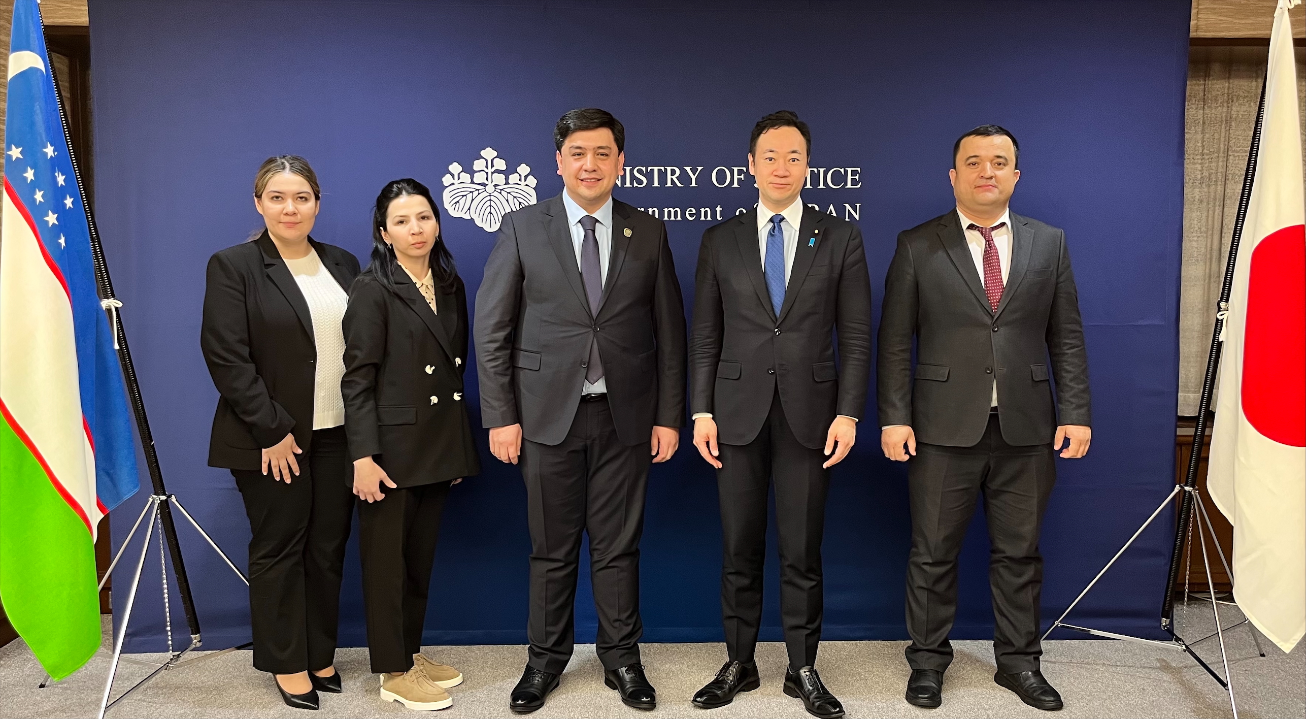 March 11, 2025 Courtesy Visit to the Minister of Justice by delegation of the the Ministry of Justice of Uzbekistan.