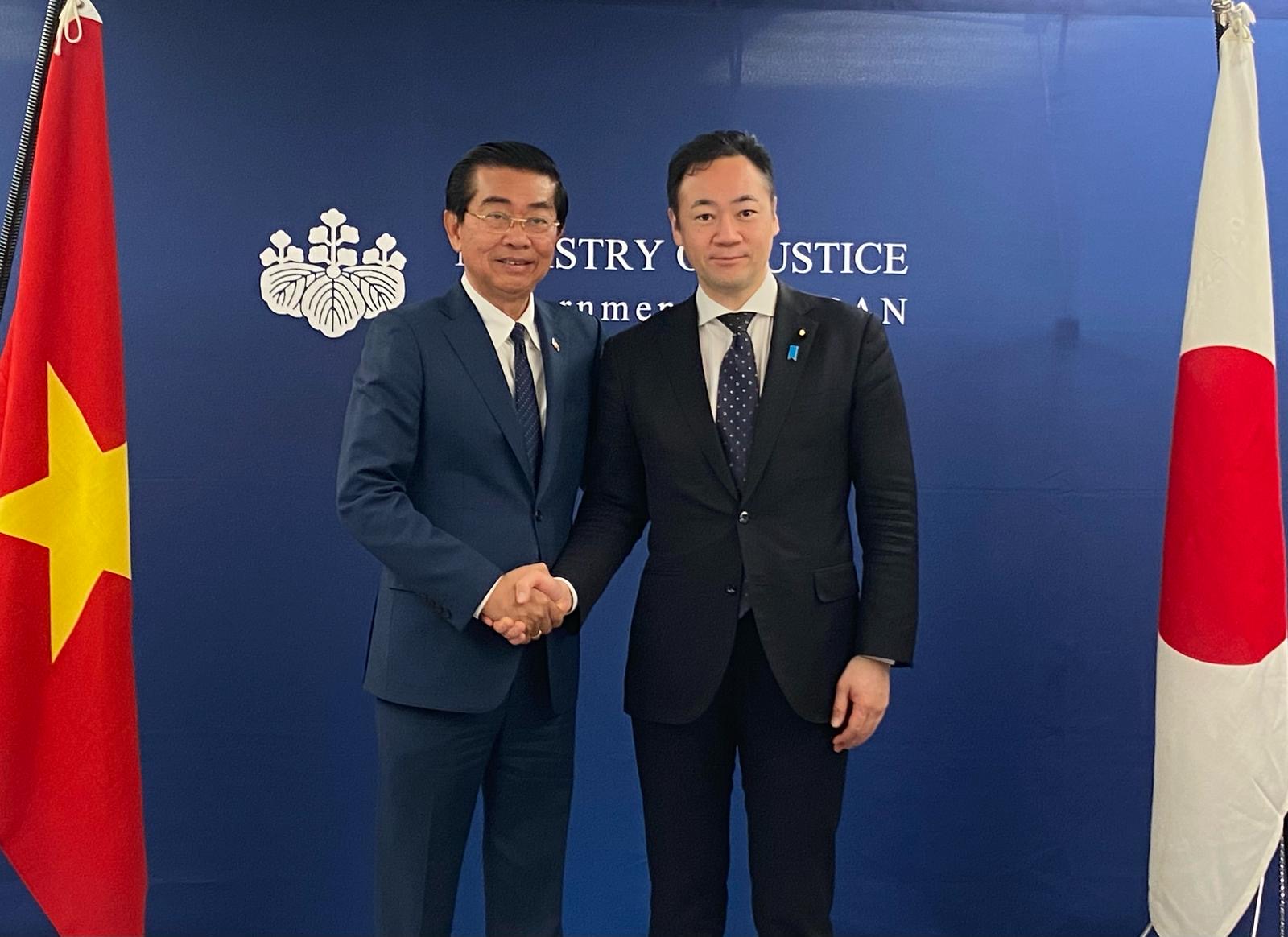 May 7, 2025 Courtesy Visit to the Minister of Justice by the Standing Deputy Head of the Central Internal Affairs Committee of the Communist Party of Viet Nam (CIAC).