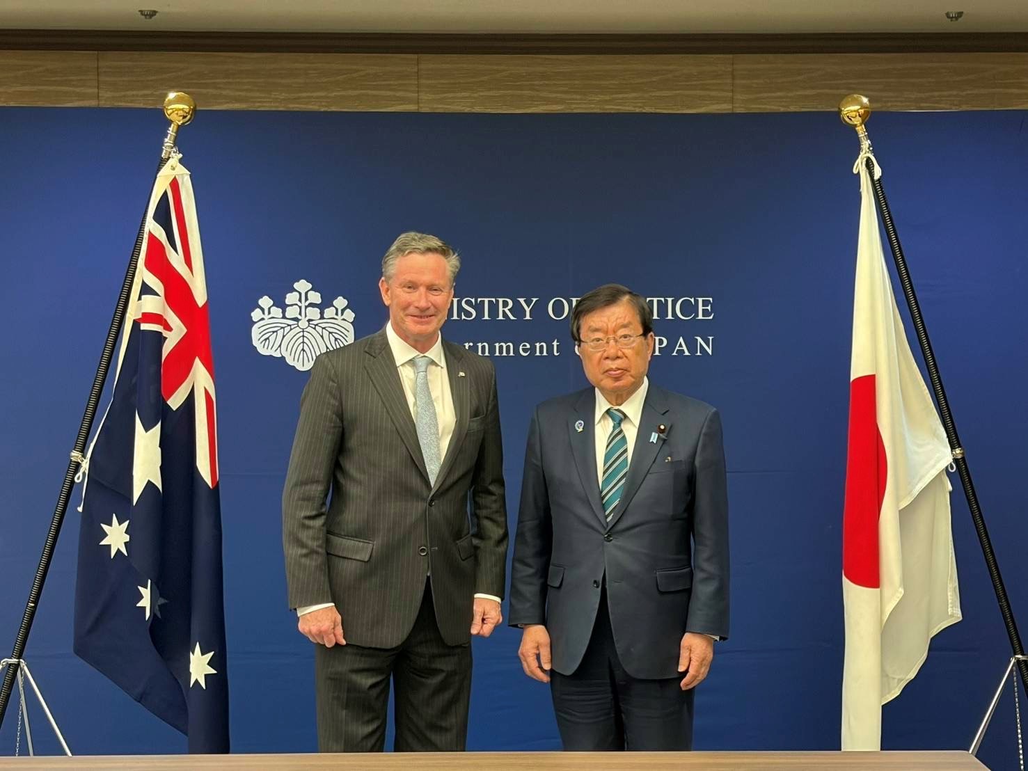May 18, 2026 Courtesy Visit to the Minister of Justice by the Ambassador-Designate of Australia to Japan.