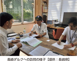 長崎ダルクへの訪問の様子【提供:長崎県】