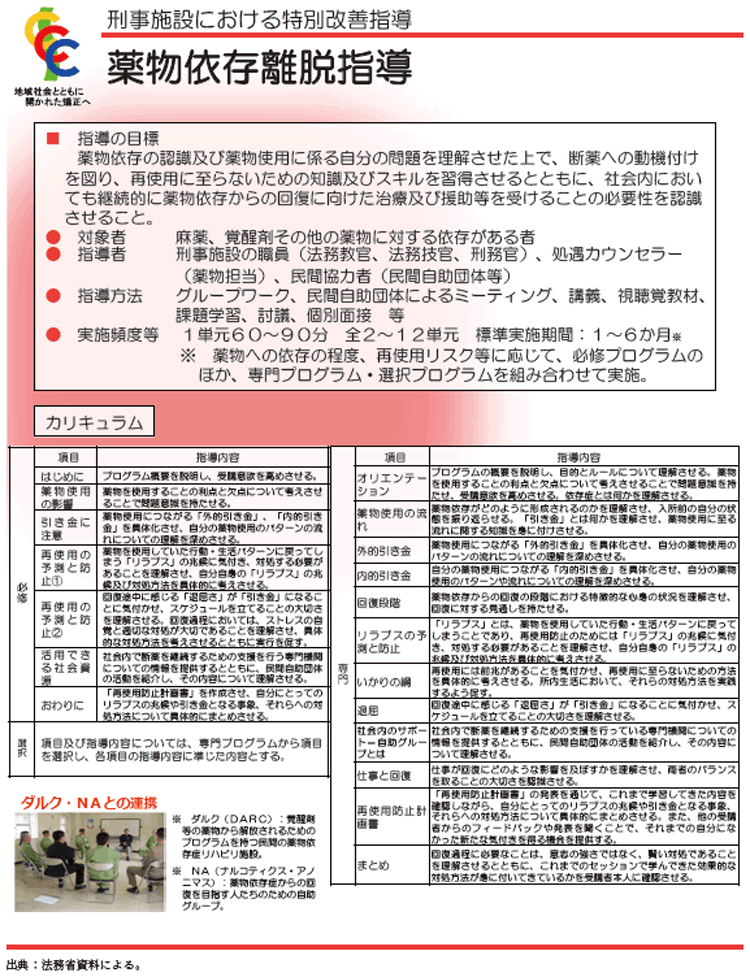 資3-34-1 薬物依存離脱指導の概要(1)