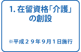 １．在留資格「介護」の創設