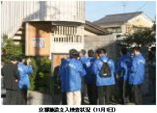 京都施設立入検査状況(11月1日)